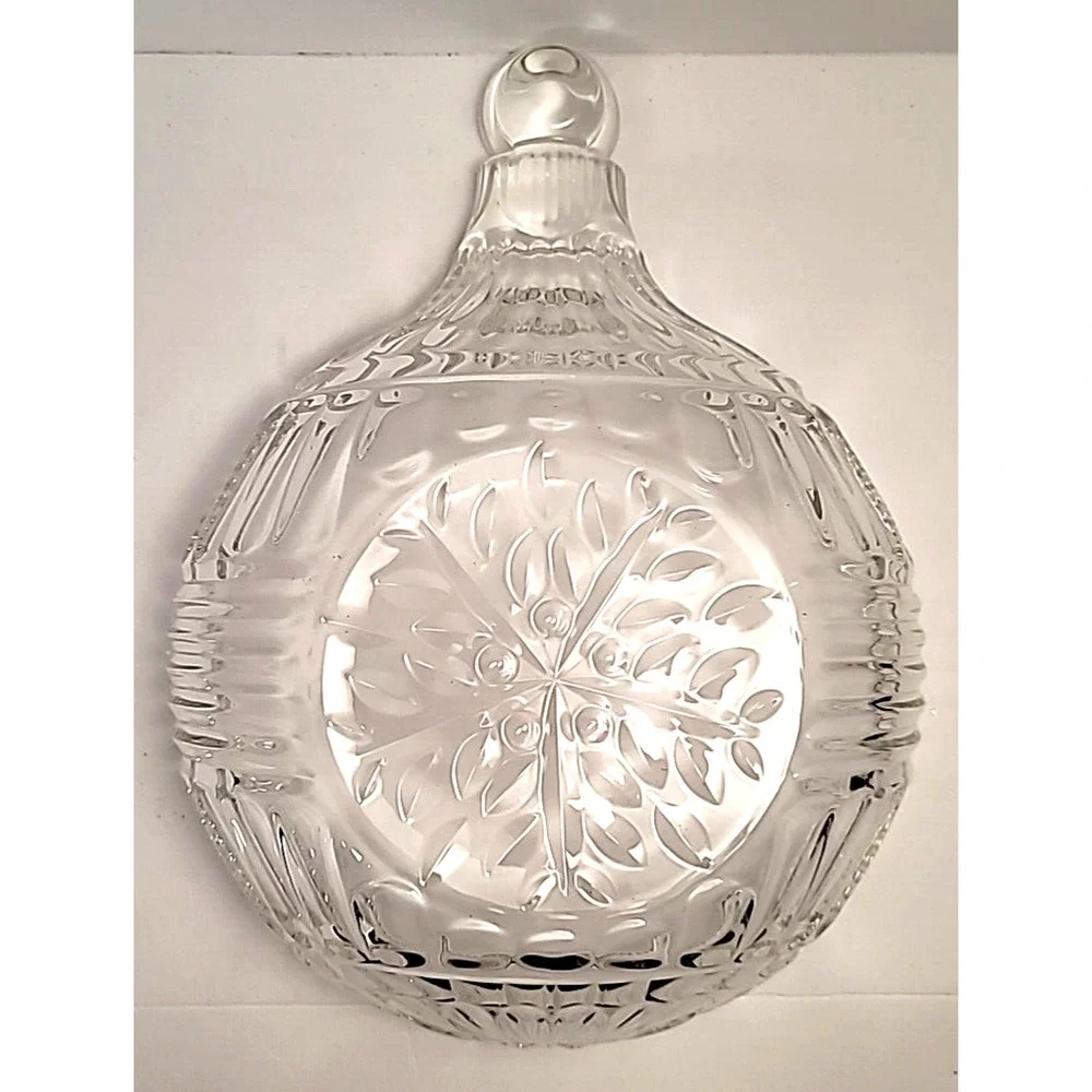 Vtg Fifth Avenue Crystal‎ Christmas Ornament Shaped Snowflake Serving Bowl/ Dish